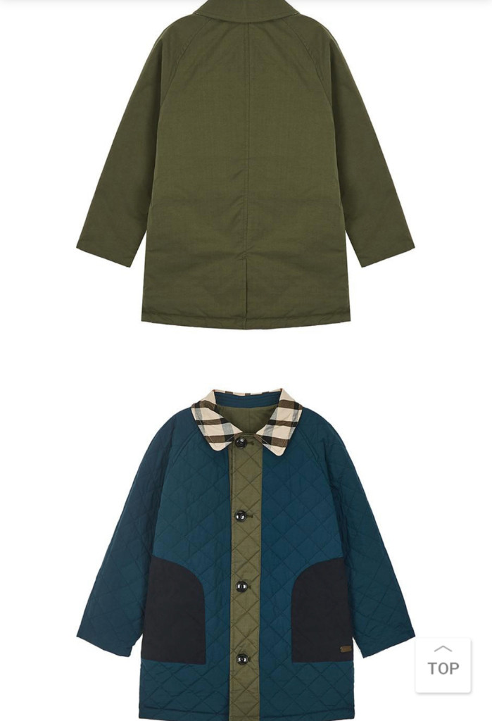 닥스키즈 리버서블 퀄팅 자켓 양면 체크 140 쌍둥이--2