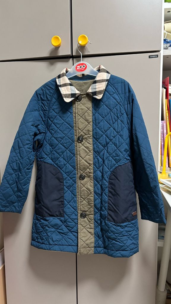 닥스키즈 리버서블 퀄팅 자켓 양면 체크 140 쌍둥이--5