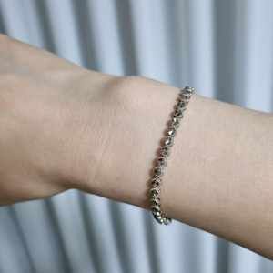 14k 컷팅 테니스팔찌 리얼화이트