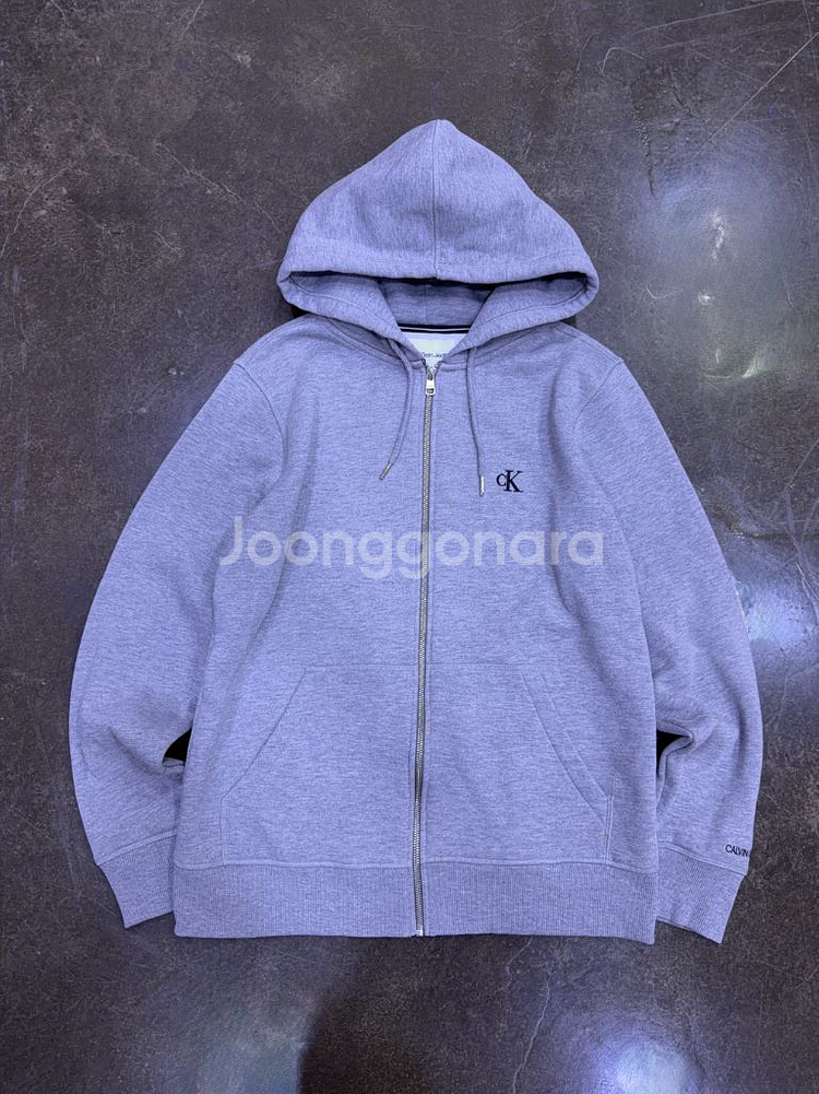 캘빈클라인 CK 아카이브 자수 약기모 후드집업 자켓 L--2