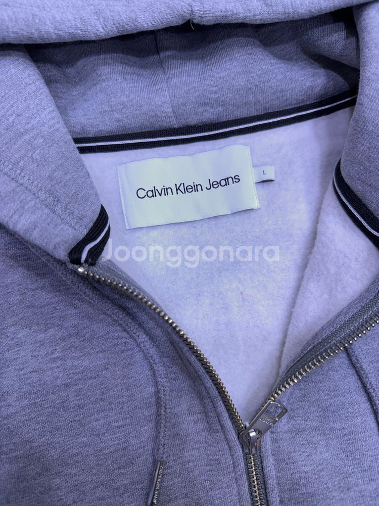 캘빈클라인 CK 아카이브 자수 약기모 후드집업 자켓 L--9