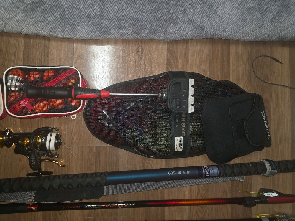 낚시대 케이스 세트,시마노화이어브러드구레,다이와토너머트3000번LBD.보조스플,가방,찌,티타늄뜰채,티타늄주걱(미사용 이미지