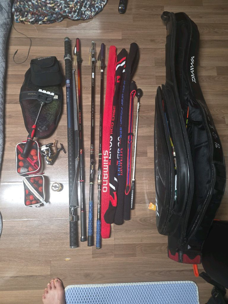 낚시대 케이스 세트,시마노화이어브러드구레,다이와토너머트3000번LBD.보조스플,가방,찌,티타늄뜰채,티타늄주걱(미사용 이미지