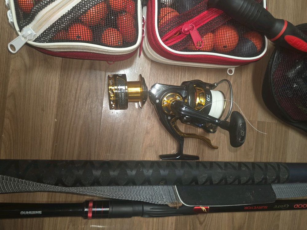 낚시대 케이스 세트,시마노화이어브러드구레,다이와토너머트3000번LBD.보조스플,가방,찌,티타늄뜰채,티타늄주걱(미사용 이미지