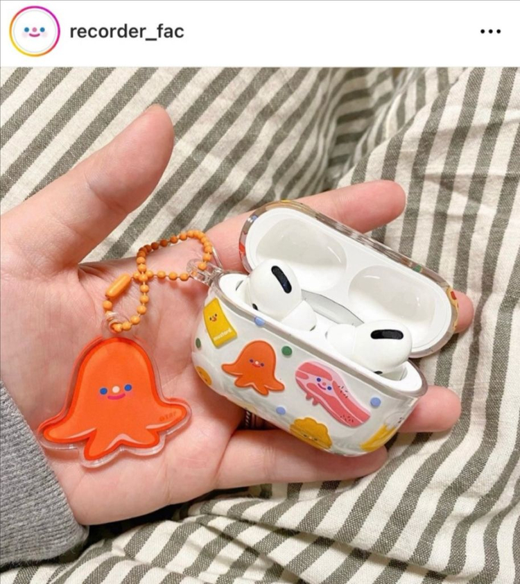 *당일발송* 리코더팩토리 에어팟프로1,2 케이스/ 아이스크림 아크릴키링 이미지