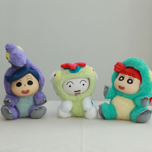 공룡일기 짱구 피규어 인형 짱부부 3종(흰둥이, 유리, 철수)