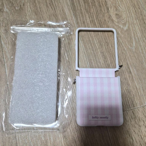 z플립7 핑크체크케이스 새상품