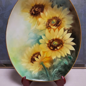 포슬린 아트 도자기 작품-해바라기