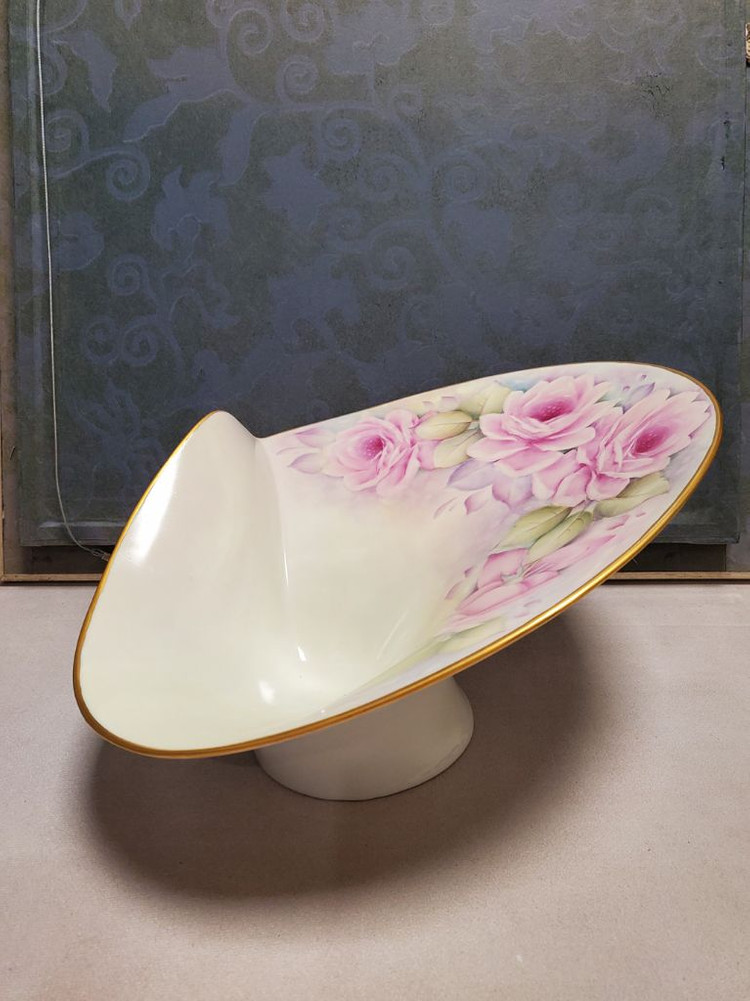 포슬린 아트 도자기 작품-핑크 로즈--3