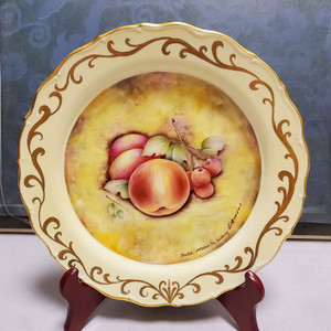 포슬린 아트 도자기 작품-붉은 과일