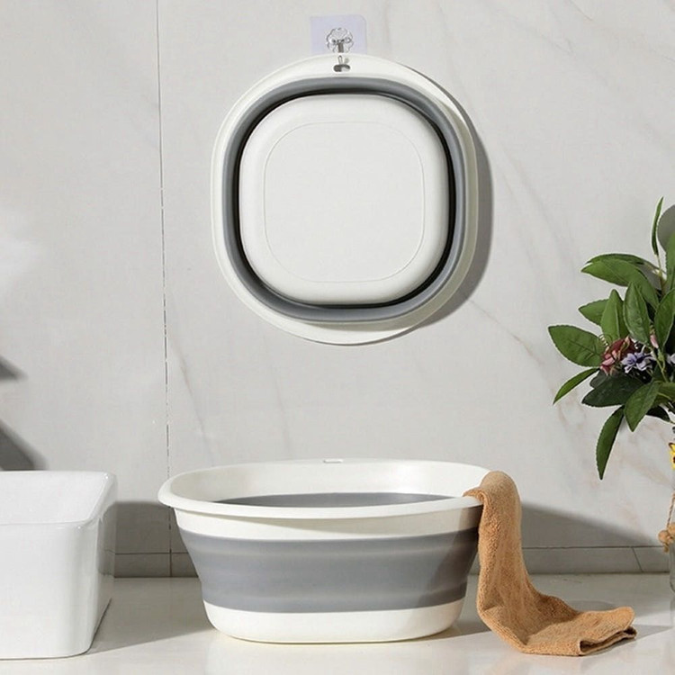 [새제품] 걸이형 접이식 대야 대형 그레이--1