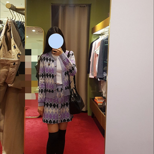 마쥬 아가일 니트 가디건 1사이즈