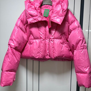 SUPER THINGS 핑크 숏패딩