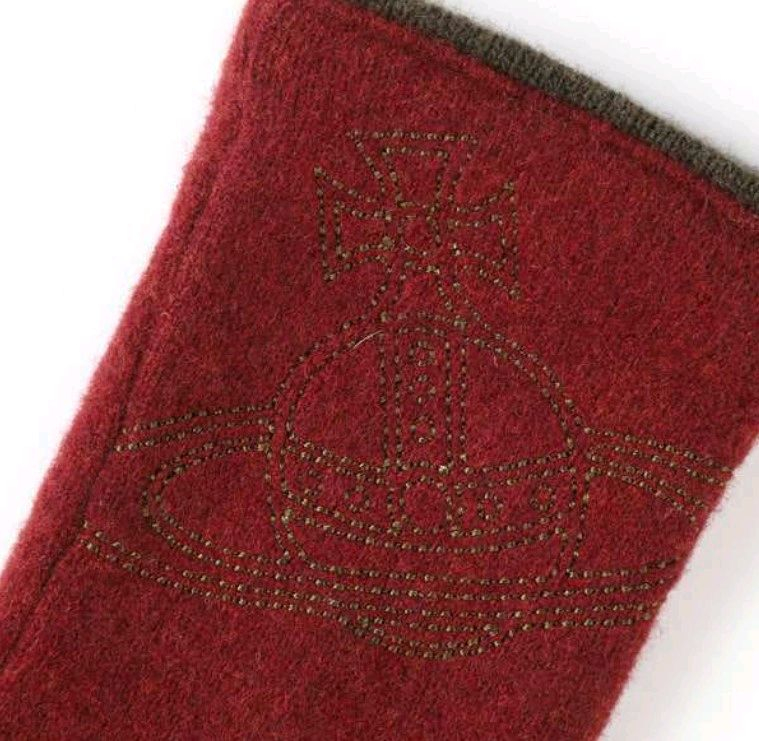 비비안 웨스트우드 빅 orb 자수 울장갑 / 와인 (새상품)--2