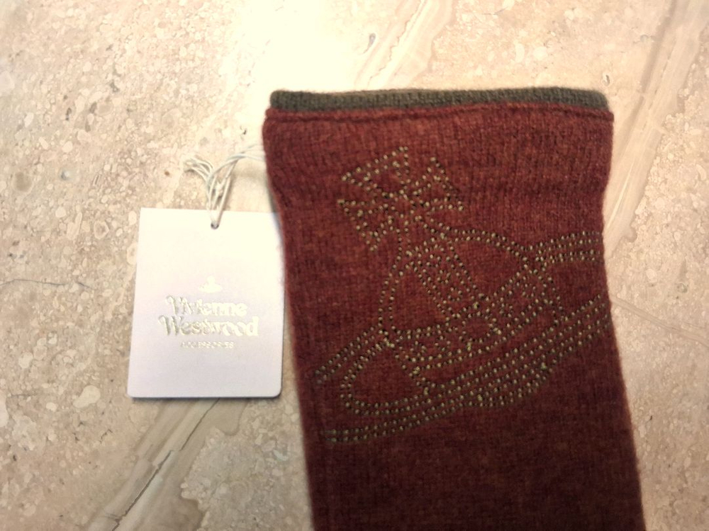 비비안 웨스트우드 빅 orb 자수 울장갑 / 와인 (새상품)--7