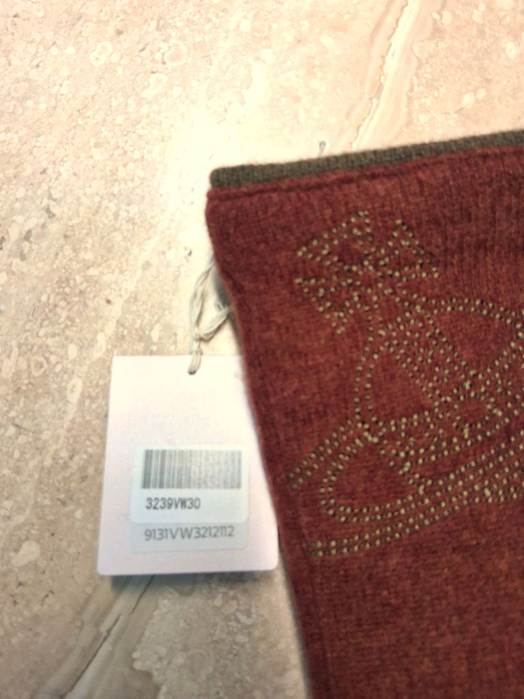 비비안 웨스트우드 빅 orb 자수 울장갑 / 와인 (새상품)--9