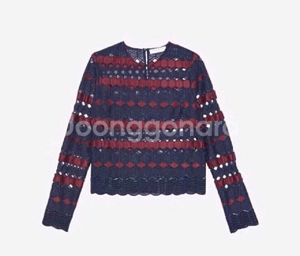 산드로 정품 자수 투피스 스커트 박신혜 펀칭 아일렛 블라우스 셋업 세트--1