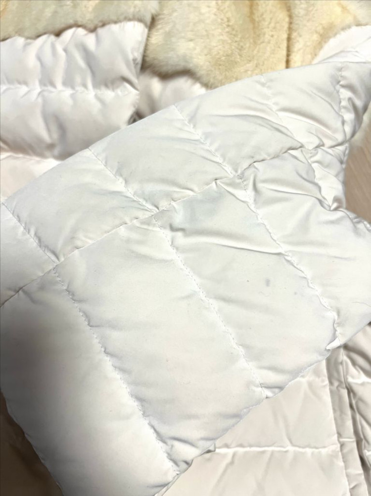 마쥬 maje 리얼밍크 트리밍 패딩자켓 오리털 덕다운 경량 점퍼 아이보리--4