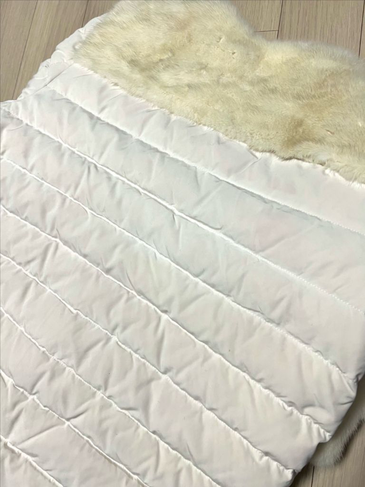 마쥬 maje 리얼밍크 트리밍 패딩자켓 오리털 덕다운 경량 점퍼 아이보리--5