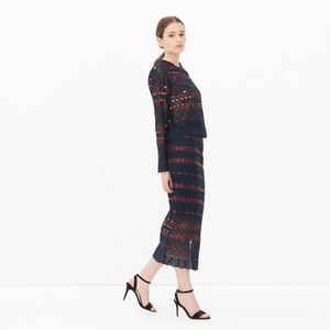 산드로 정품 자수 투피스 스커트 박신혜 펀칭 아일렛 블라우스 셋업 세트