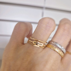 18k 레터링 두줄반지