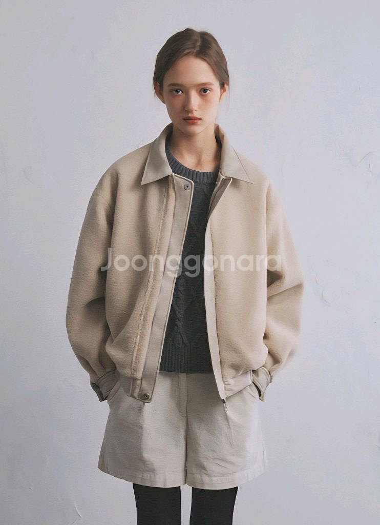 오로 리버시블 레더 무스탕S--1