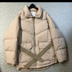 캘빈클라인 기은세 20년 CK 캘빈진스 덕다운 베이지 푸퍼 패딩 숏 재킷