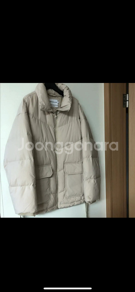 캘빈클라인 기은세 20년 CK 캘빈진스 덕다운 베이지 푸퍼 패딩 숏 재킷--7