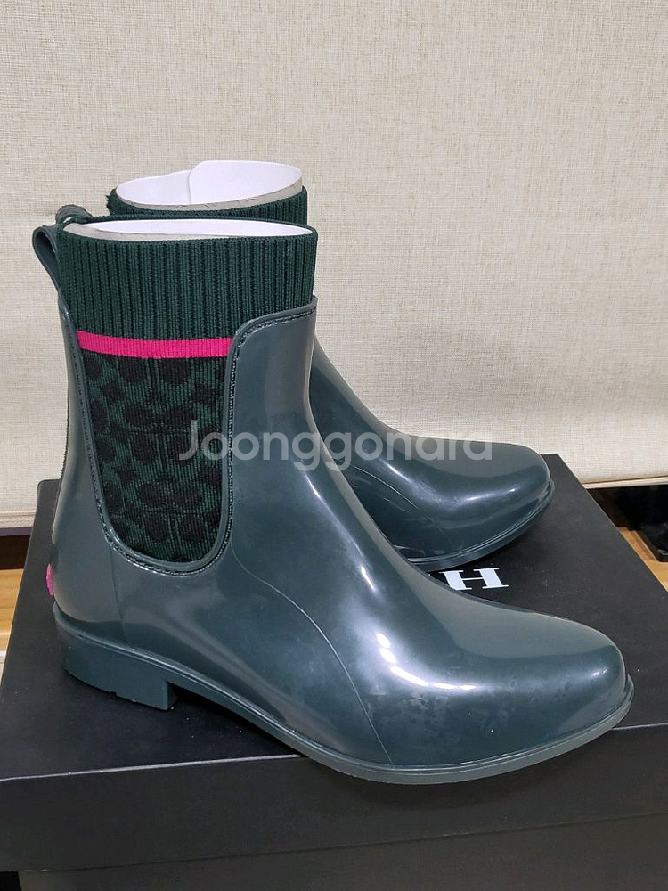 (정품) 코치 coach 로고 니트 레인부츠 6b--1