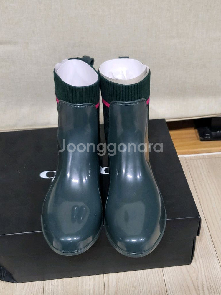 (정품) 코치 coach 로고 니트 레인부츠 6b--2