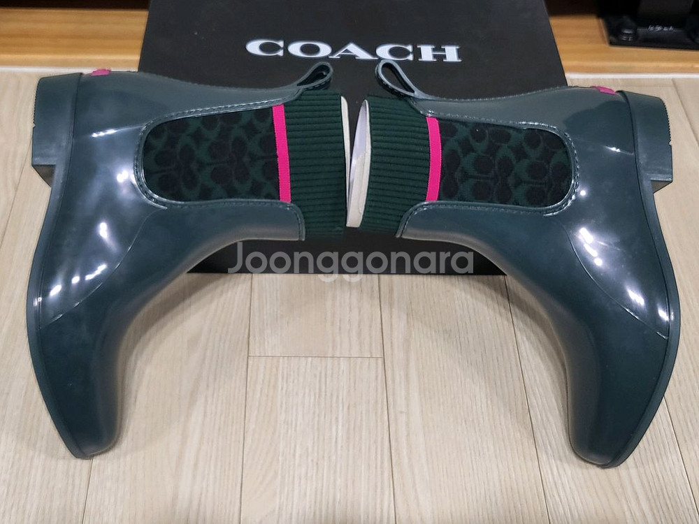 (정품) 코치 coach 로고 니트 레인부츠 6b--4