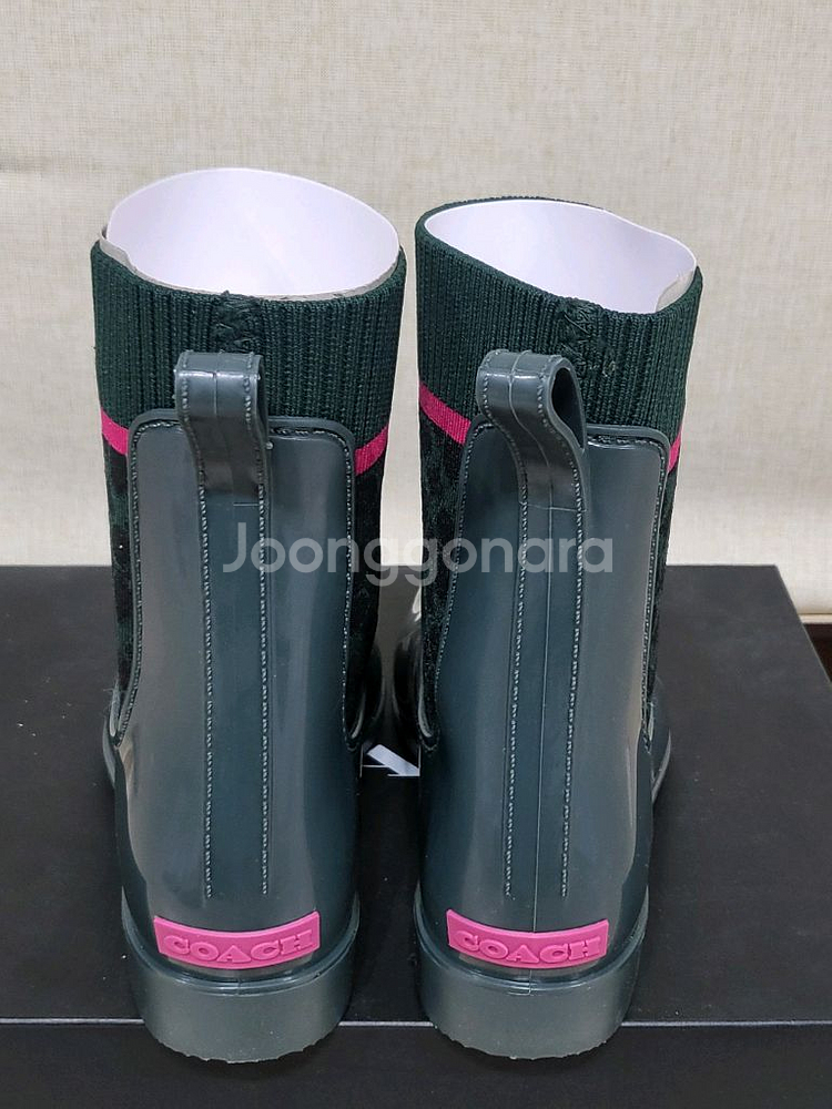 (정품) 코치 coach 로고 니트 레인부츠 6b--5