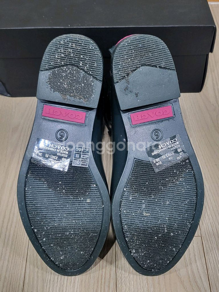 (정품) 코치 coach 로고 니트 레인부츠 6b--6