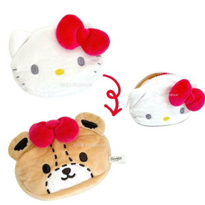 (미사용/택있음) 산리오 키티 타이니참 리버시블 양면 파우치 동전지갑