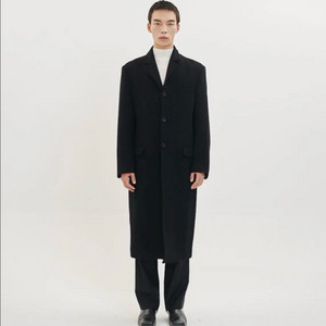 시너리 남성 싱글 롱코트 블랙 M