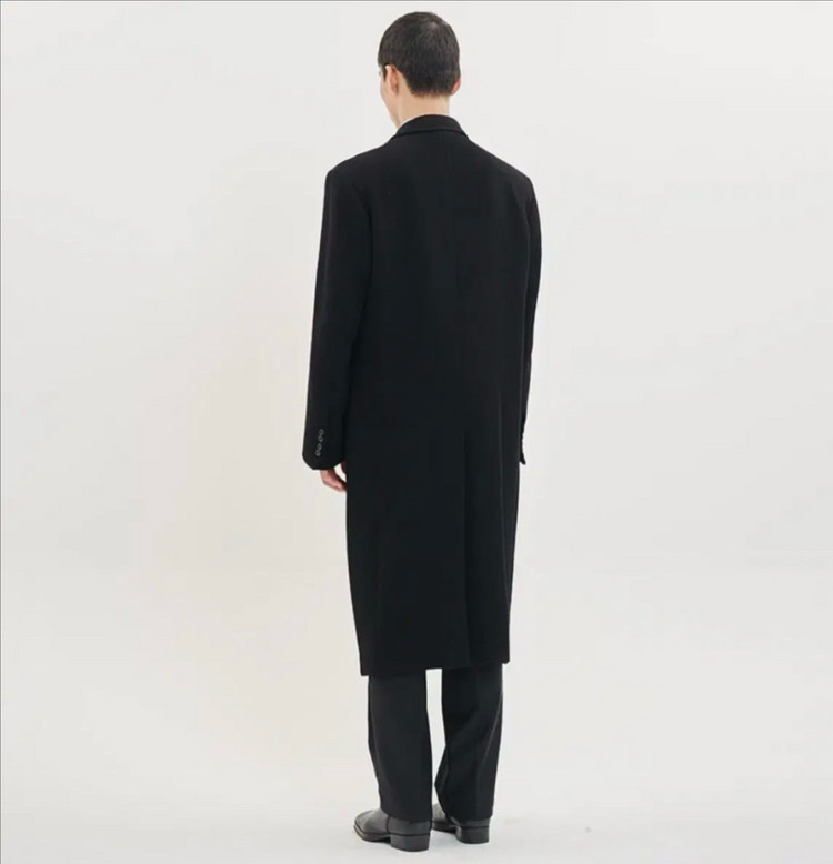 시너리 남성 싱글 롱코트 블랙 M--1