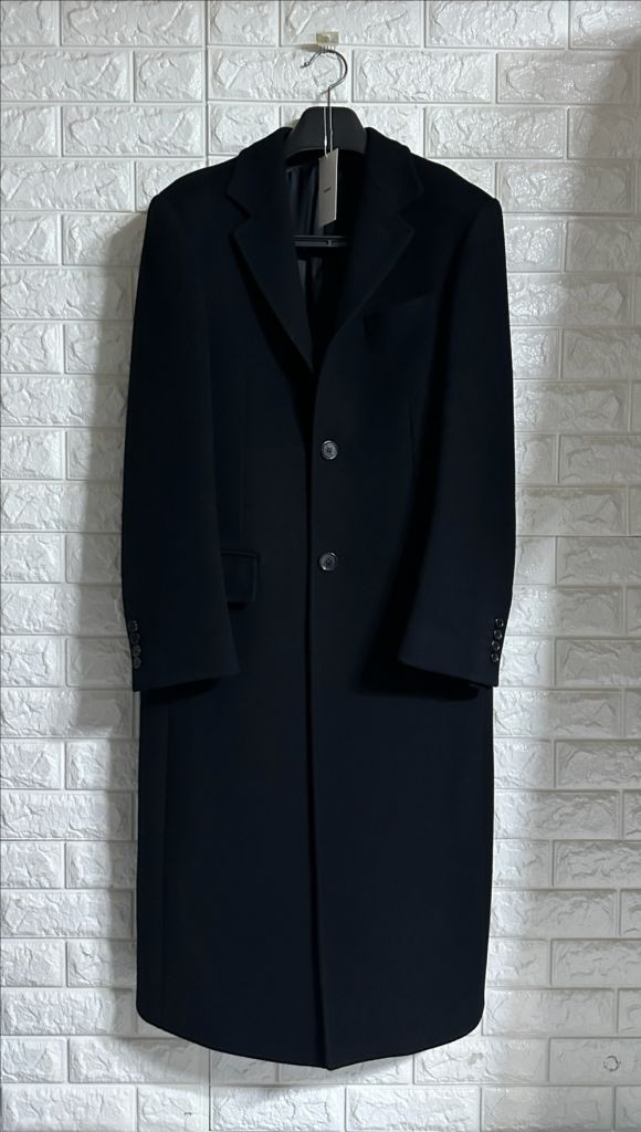 시너리 남성 싱글 롱코트 블랙 M--2