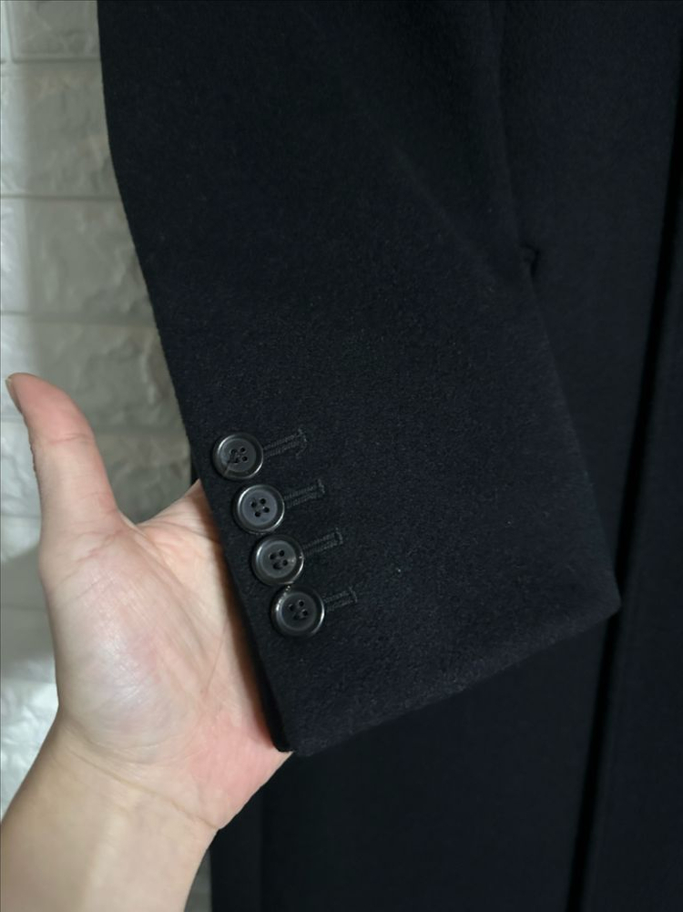 시너리 남성 싱글 롱코트 블랙 M--4