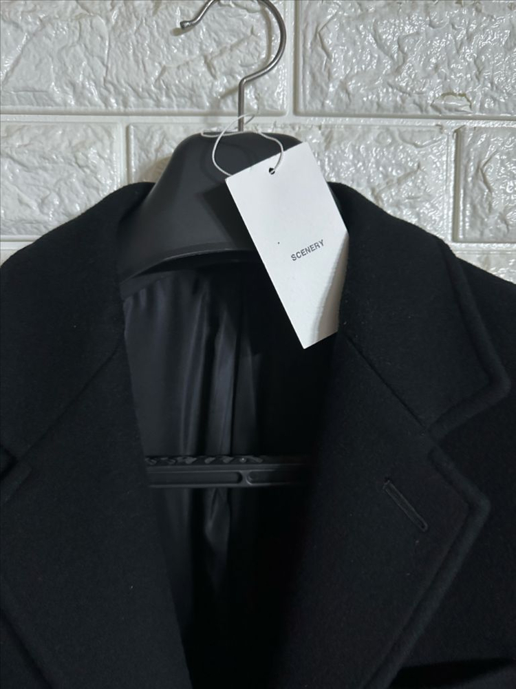 시너리 남성 싱글 롱코트 블랙 M--6