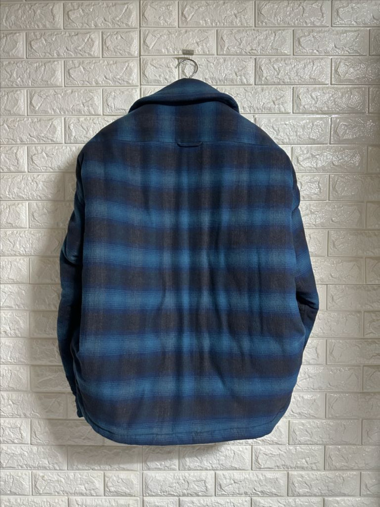 메종 미하라 야스히로 패디드 체크셔츠 블루 44--4