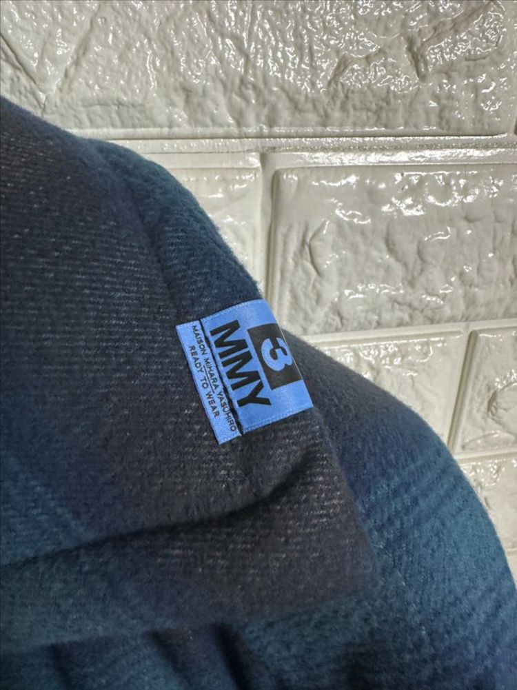 메종 미하라 야스히로 패디드 체크셔츠 블루 44--8