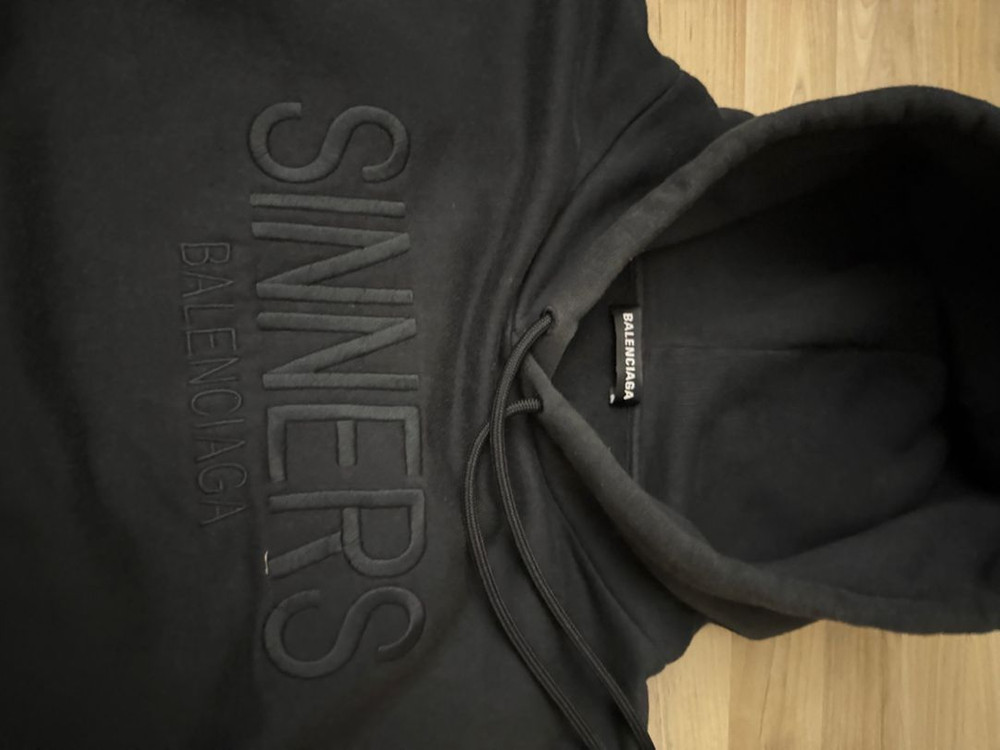 (남여공용)발렌시아가 시너스 후드티 블랙 Ssize(95~100)--1
