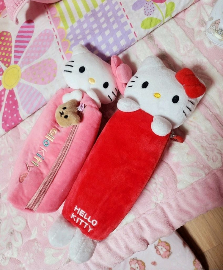 (희귀/매물없음)고전키티 산리오 정품 키티 인형 파우치 필통 이미지