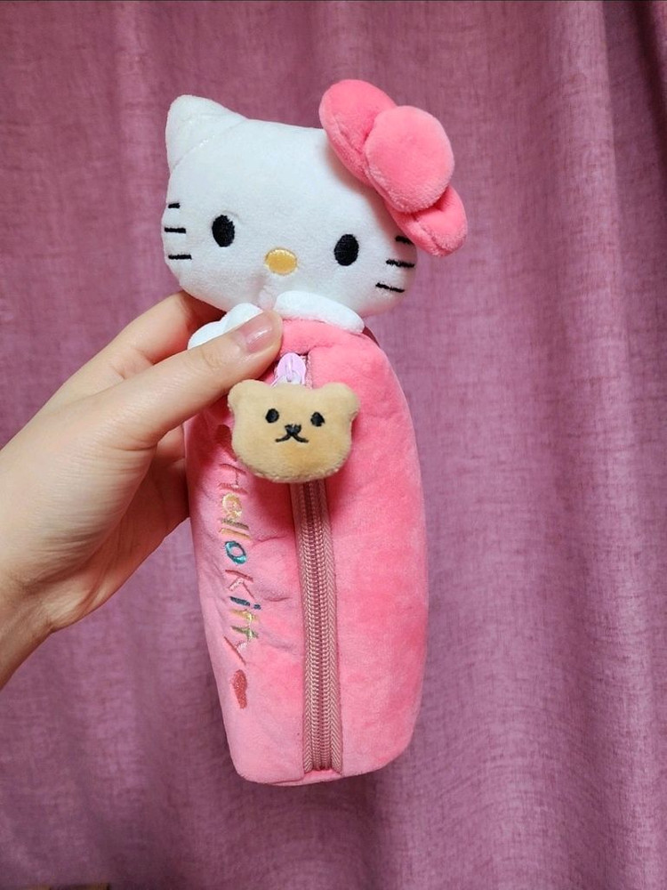 (희귀/매물없음)고전키티 산리오 정품 키티 인형 파우치 필통 이미지
