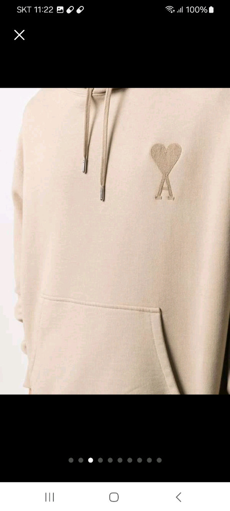 아미ㆍ정품ㆍ 하트 로고 후드티 상태거의새거 사이즈100 이미지