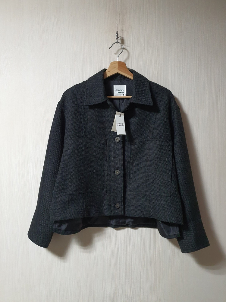 스튜디오 톰보이 빅포켓 트위드 자켓 프리사이즈--4