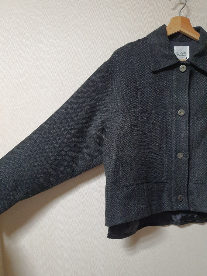 스튜디오 톰보이 빅포켓 트위드 자켓 프리사이즈--6