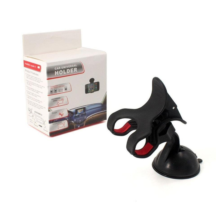 새 검정색 차량용 2자 더블 360도 집게 흡착형 회전--4