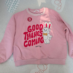 (미착용) 베베드피노 리본 버니 루즈핏 맨투맨 티셔츠 120사이즈