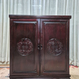 엔틱 빈티지 장미목 플립 탑 bar 캐비닛